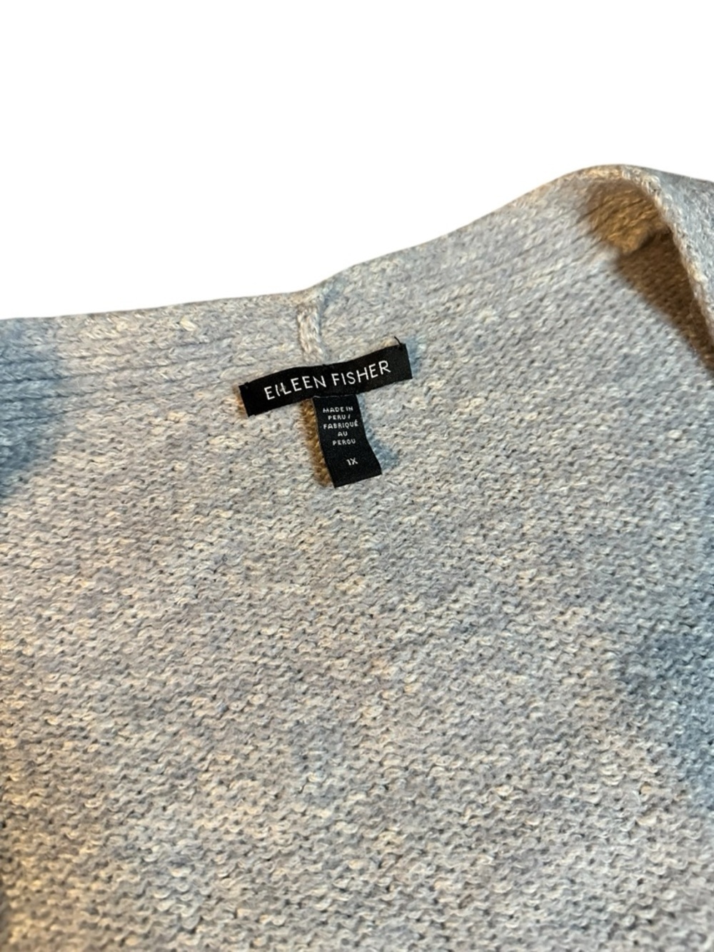 Eileen Fisher Light Blue V-Neck Knit Cardigan Sweater 1x - Picture 4 of 6